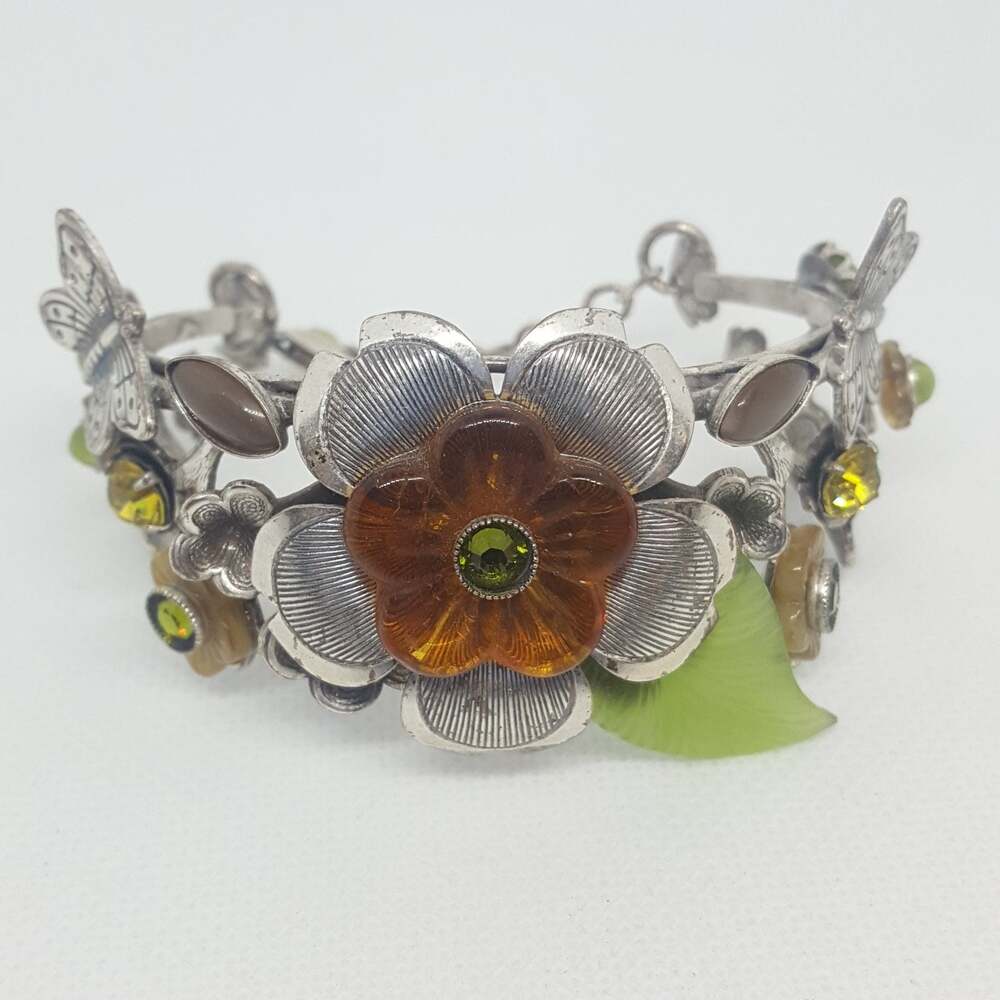 Signed Mary DeMarco Spring Cuff Bracelet